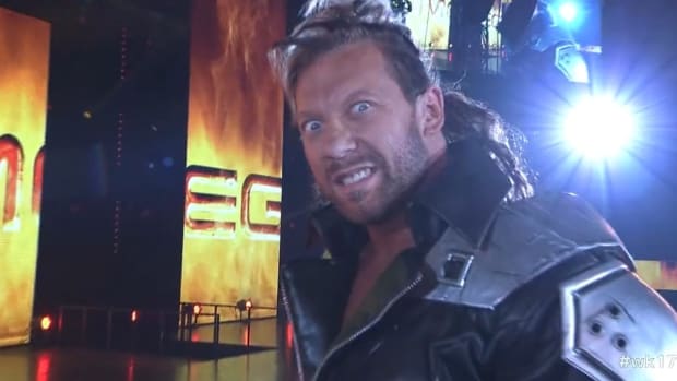 Kenny Omega dressed as Sephiroth at Wrestle Kingdom 17